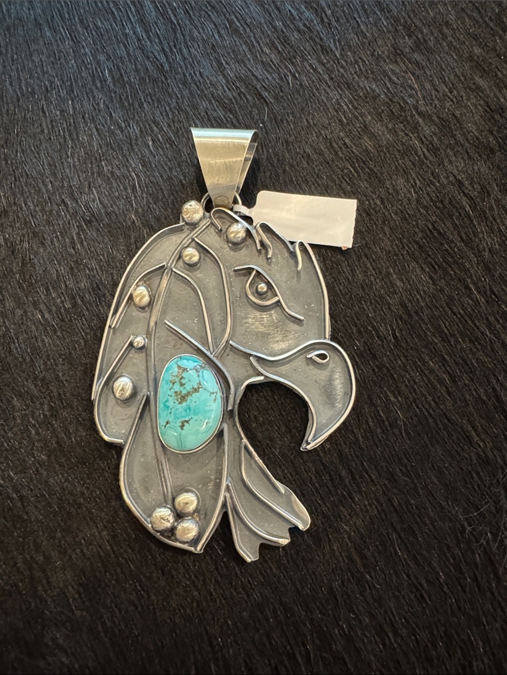 Sterling silver  turquoise native pendant